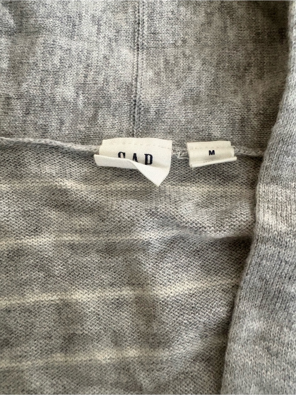 GAP Light Gray & White Striped Open-Front Cardigan - Picture 3 of 3